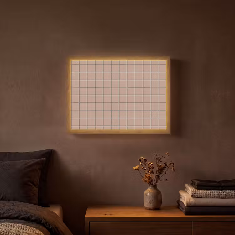 Patroon - Tegel - Oudroze Light Box met batterij (Wandlamp) middel 907 -sfeer4