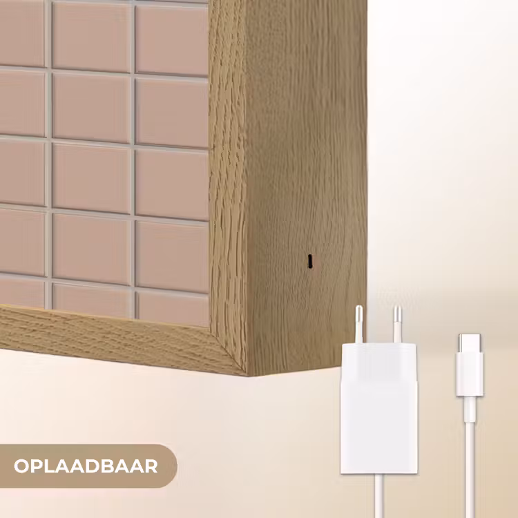 Patroon - Tegel - Oudroze Light Box met batterij (Wandlamp) middel 907 -USP_websiteoplaadbaarNL