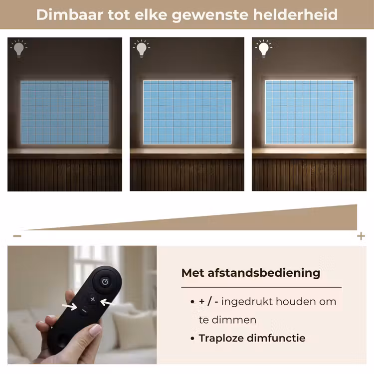 Patroon - Tegel - Pastel - Blauw Light Box met batterij (Wandlamp) middel 907 -USP_dimbaarNL