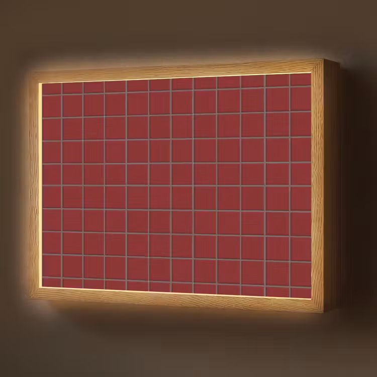 Patroon - Tegels - Burgundy Light Box met batterij (Wandlamp) middel 907 -z3d_website