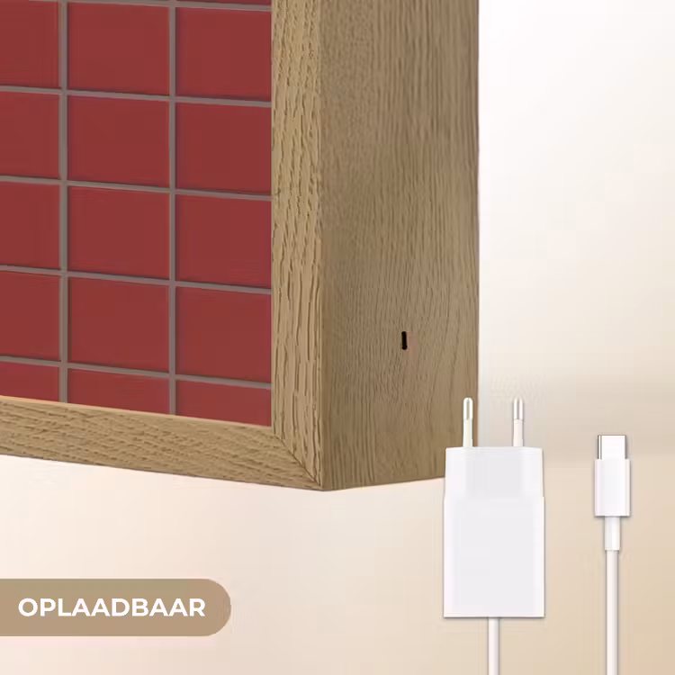 Patroon - Tegels - Burgundy Light Box met batterij (Wandlamp) middel 907 -USP_websiteoplaadbaarNL