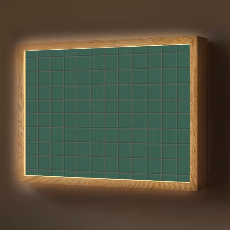Patroon - Tegels - Dennen - Groen Light Box met batterij (Wandlamp) middel 907 -z3d_website