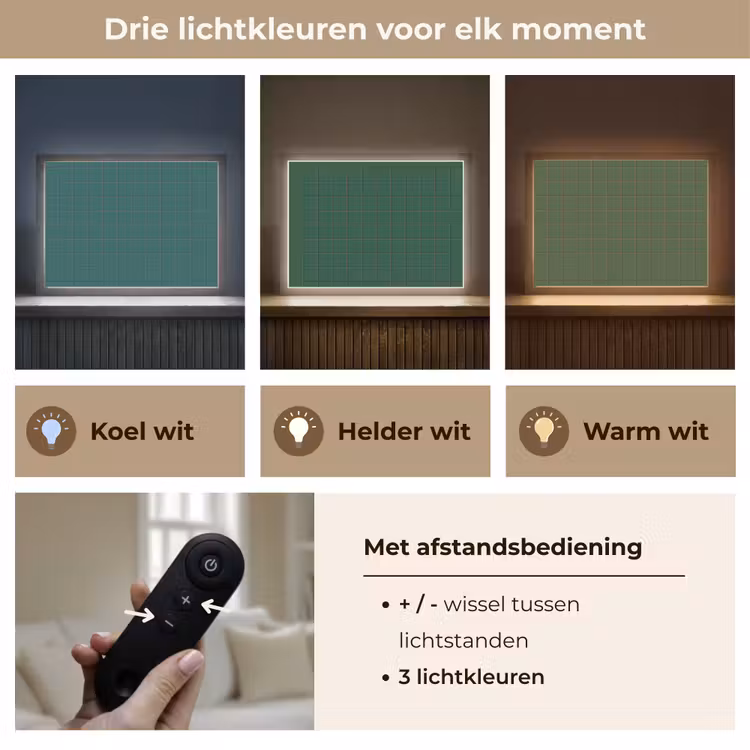 Patroon - Tegels - Dennen - Groen Light Box met batterij (Wandlamp) middel 907 -USP_lichtkleurNL