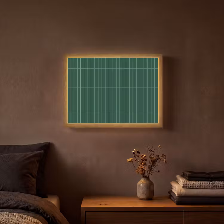 Patroon - Tegels - Donkergroen Light Box met batterij (Wandlamp) middel 907 -sfeer4