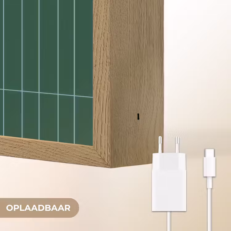 Patroon - Tegels - Donkergroen Light Box met batterij (Wandlamp) middel 907 -USP_websiteoplaadbaarNL