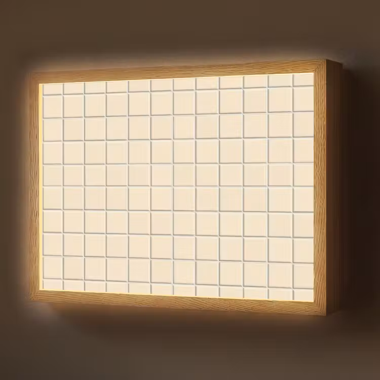 Patroon - Tegels - Gebroken - Wit Light Box met batterij (Wandlamp) middel 907 -z3d_website