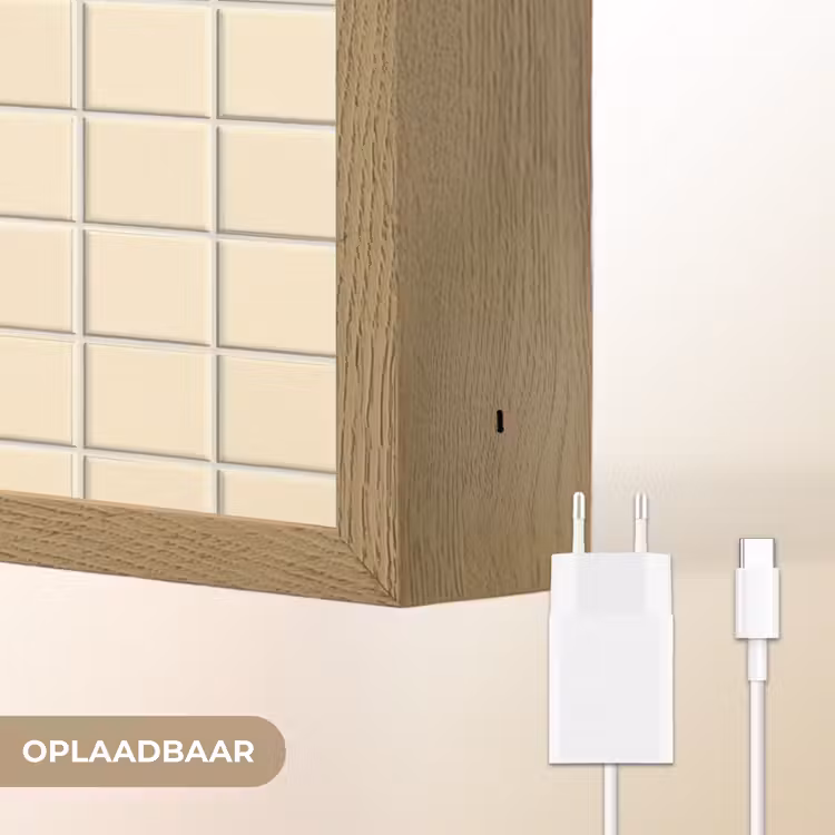 Patroon - Tegels - Gebroken - Wit Light Box met batterij (Wandlamp) middel 907 -USP_websiteoplaadbaarNL