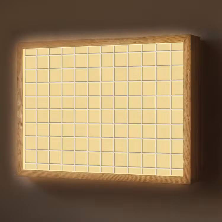 Patroon - Tegels - Geel Light Box met batterij (Wandlamp) middel 907 -z3d_website