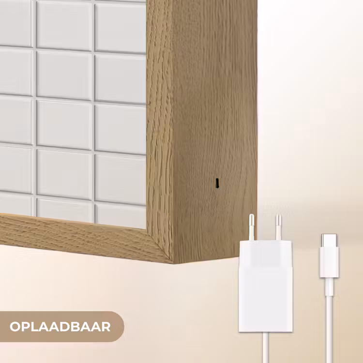 Patroon - Tegels - Grijs - Wit Light Box met batterij (Wandlamp) middel 907 -USP_websiteoplaadbaarNL