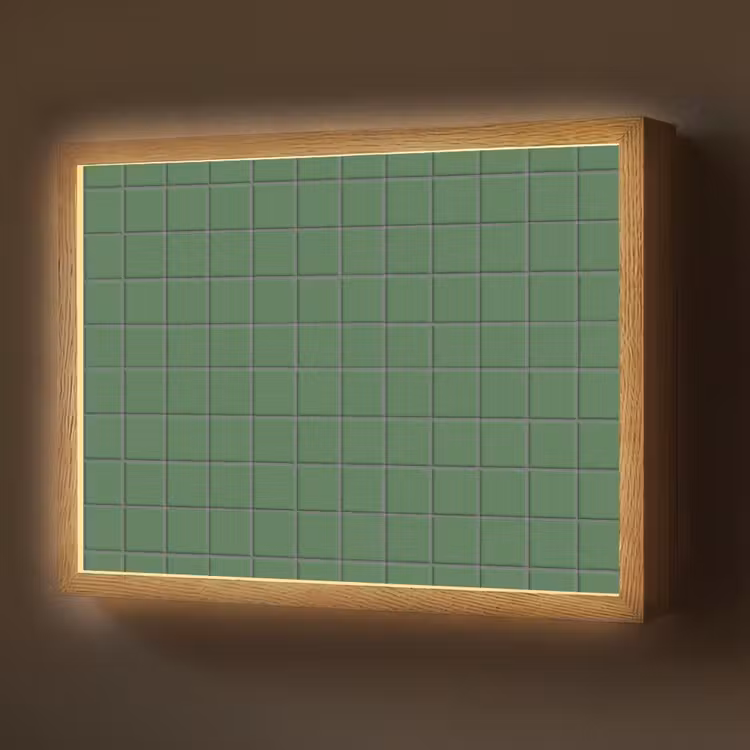 Patroon - Tegels - Groen Light Box met batterij (Wandlamp) middel 907 -z3d_website