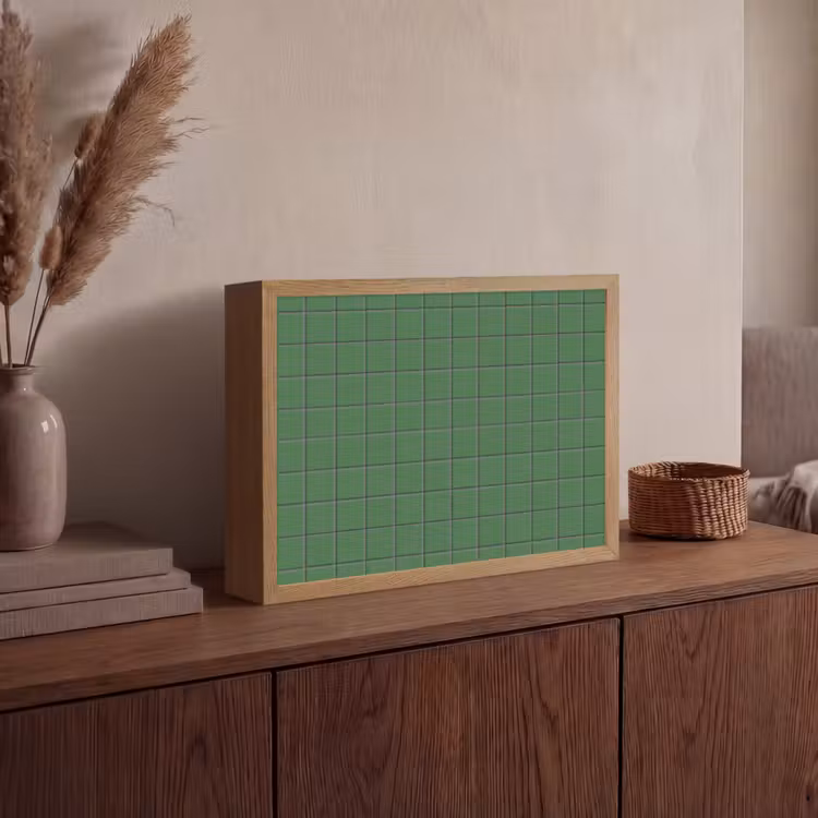 Patroon - Tegels - Groen Light Box met batterij (Wandlamp) middel 907 -sfeer2
