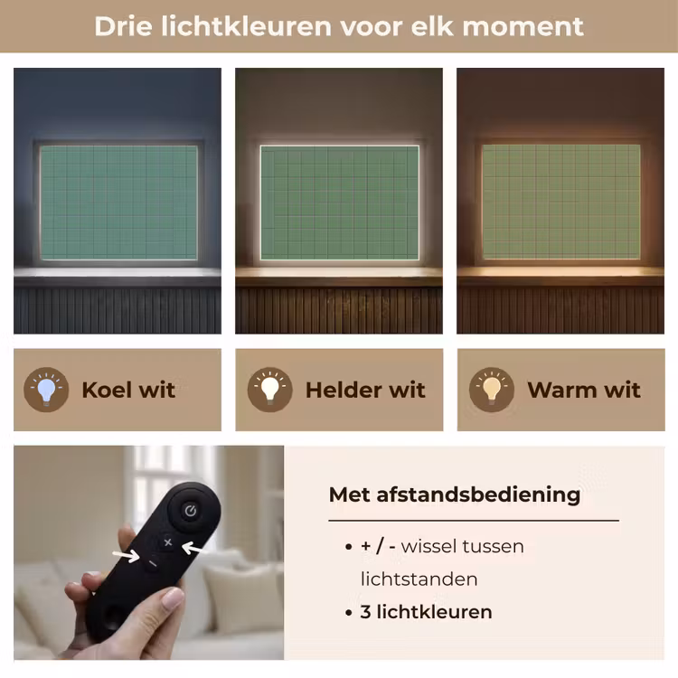 Patroon - Tegels - Groen Light Box met batterij (Wandlamp) middel 907 -USP_lichtkleurNL