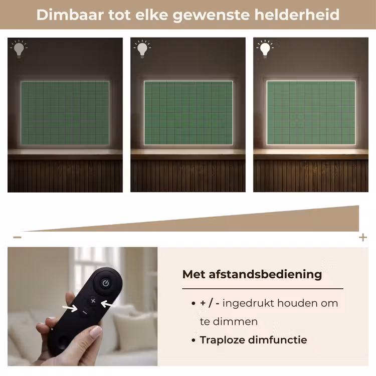 Patroon - Tegels - Groen Light Box met batterij (Wandlamp) middel 907 -USP_dimbaarNL