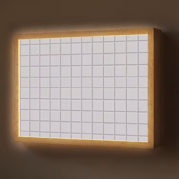 Patroon - Tegels - Licht - Grijs Light Box met batterij (Wandlamp) middel 907 -z3d_website
