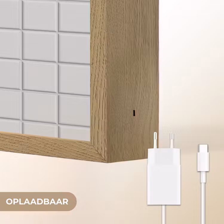 Patroon - Tegels - Licht - Grijs Light Box met batterij (Wandlamp) middel 907 -USP_websiteoplaadbaarNL