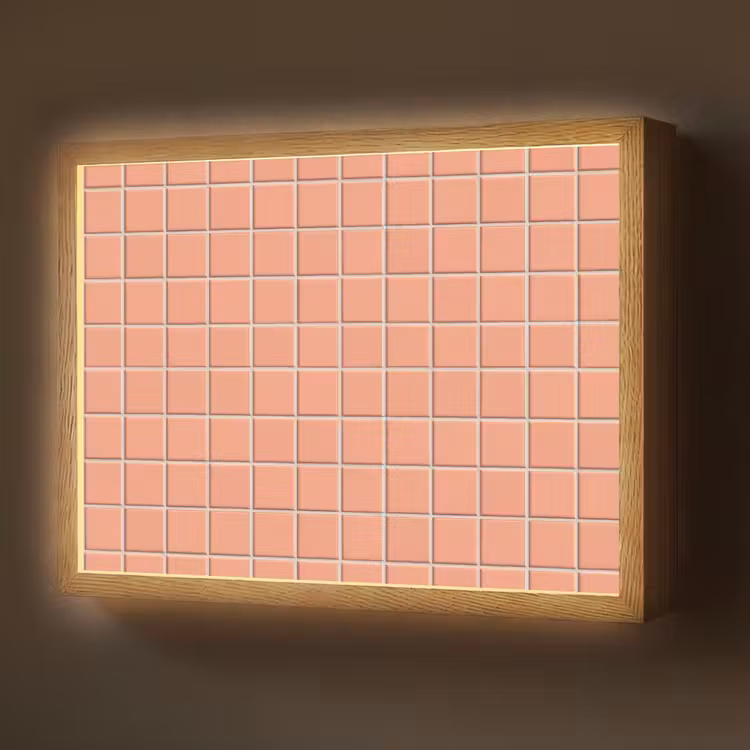 Patroon - Tegels - Perzik Light Box met batterij (Wandlamp) middel 907 -z3d_website