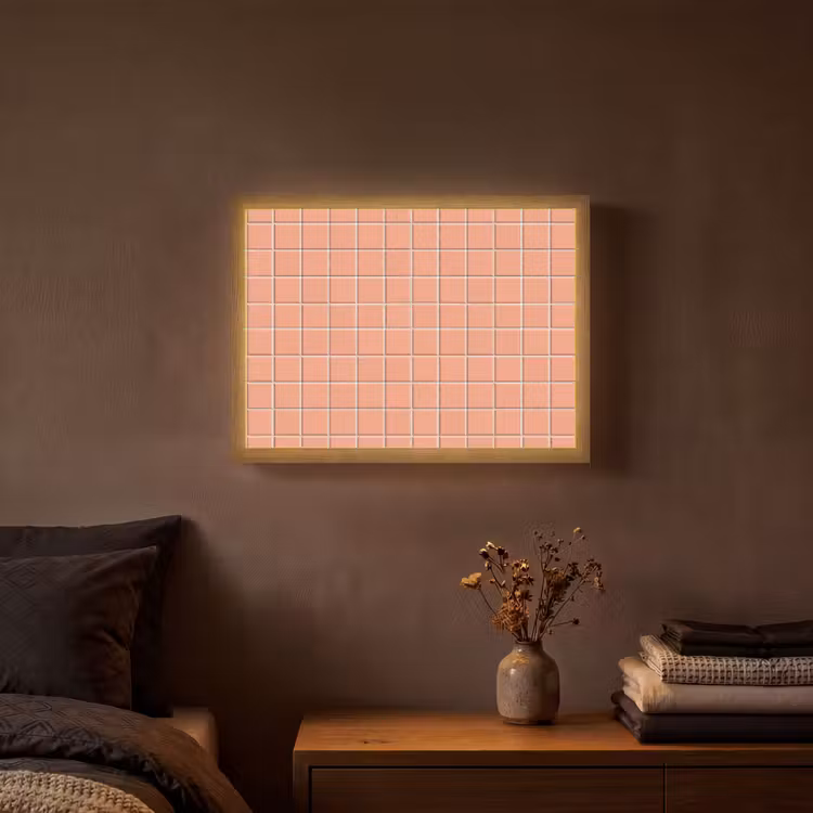 Patroon - Tegels - Perzik Light Box met batterij (Wandlamp) middel 907 -sfeer4