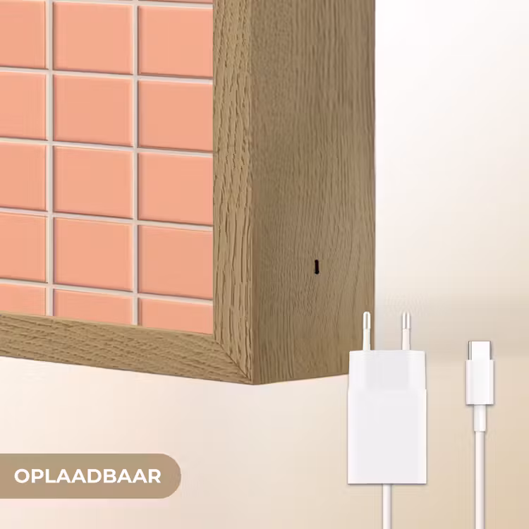 Patroon - Tegels - Perzik Light Box met batterij (Wandlamp) middel 907 -USP_websiteoplaadbaarNL