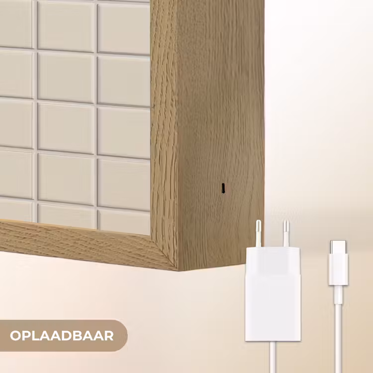 Patroon - Tegels - Taupe Light Box met batterij (Wandlamp) middel 907 -USP_websiteoplaadbaarNL