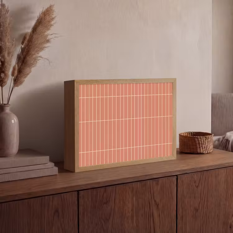 Patroon - Tegels - Terracotta Light Box met batterij (Wandlamp) middel 907 -sfeer2