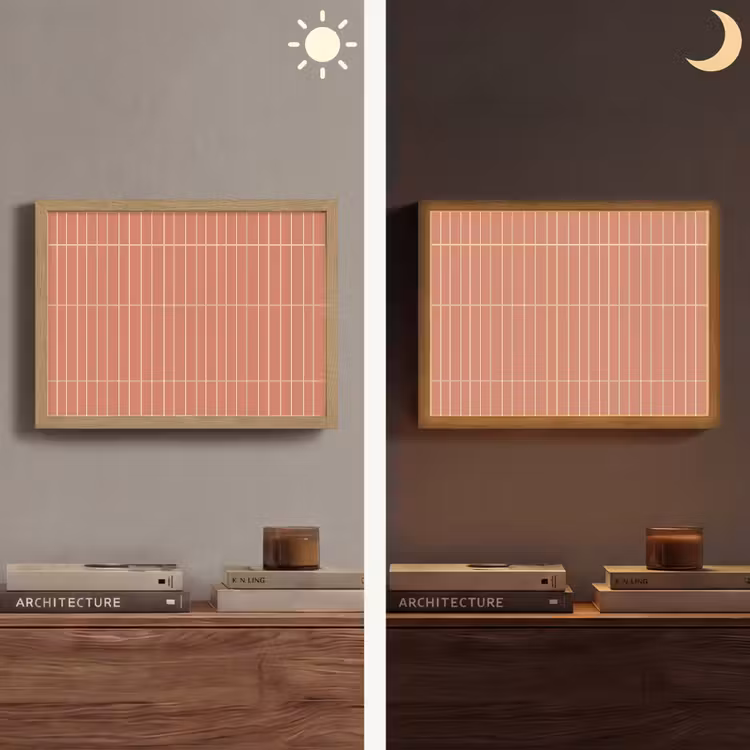 Patroon - Tegels - Terracotta Light Box met batterij (Wandlamp) middel 907 -sfeer3