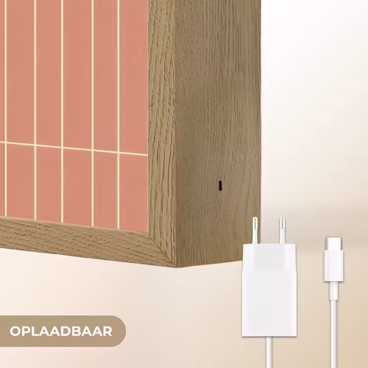 Patroon - Tegels - Terracotta Light Box met batterij (Wandlamp) middel 907 -USP_websiteoplaadbaarNL
