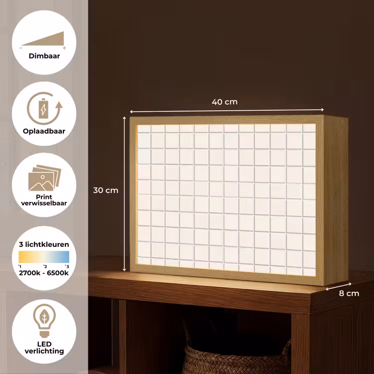 Patroon - Tegels - Wit Light Box met batterij (Wandlamp) middel 907 -USP_websiteoverzichtNL