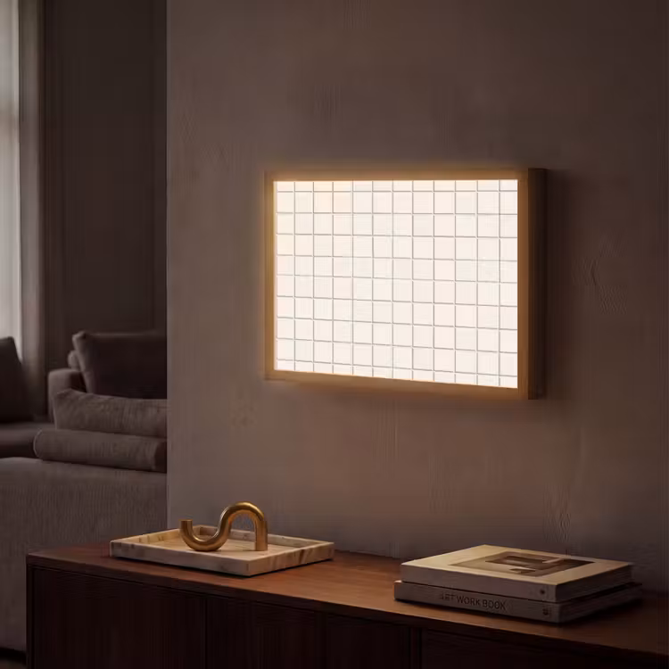 Patroon - Tegels - Wit Light Box met batterij (Wandlamp) middel 907 -sfeer1
