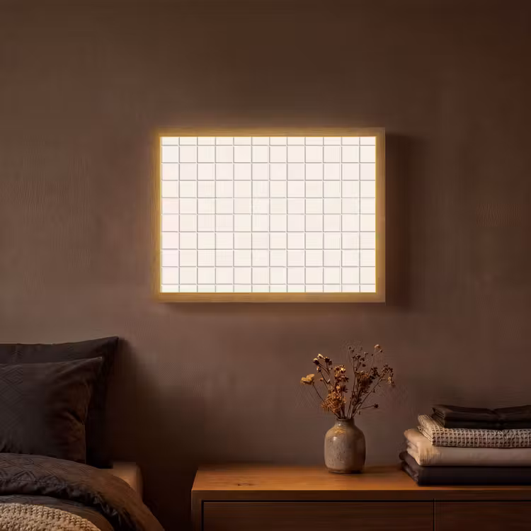 Patroon - Tegels - Wit Light Box met batterij (Wandlamp) middel 907 -sfeer4