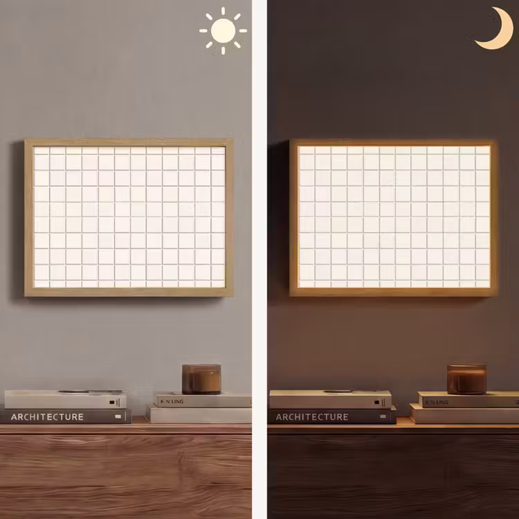 Patroon - Tegels - Wit Light Box met batterij (Wandlamp) middel 907 -sfeer3