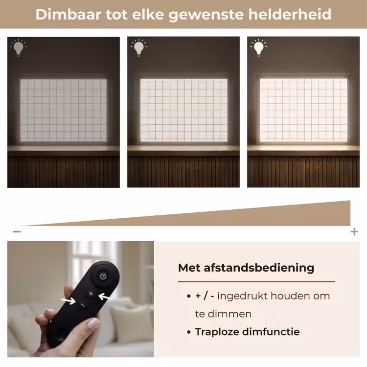 Patroon - Tegels - Wit Light Box met batterij (Wandlamp) middel 907 -USP_dimbaarNL