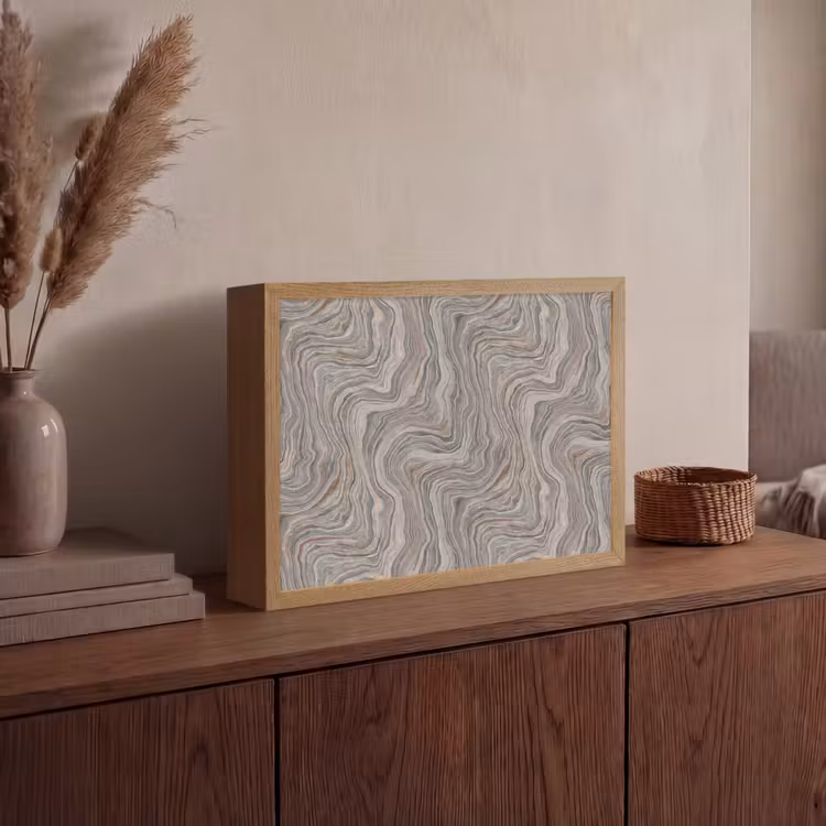 Patroon - Textuur - Grijs Light Box met batterij (Wandlamp) middel 907 -sfeer2