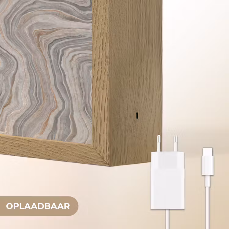 Patroon - Textuur - Grijs Light Box met batterij (Wandlamp) middel 907 -USP_websiteoplaadbaarNL