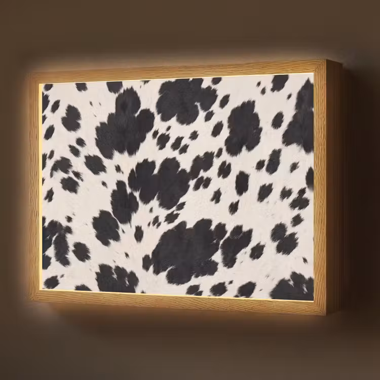 Patroon - Vacht - Zwart - Wit Light Box met batterij (Wandlamp) middel -z3d_website