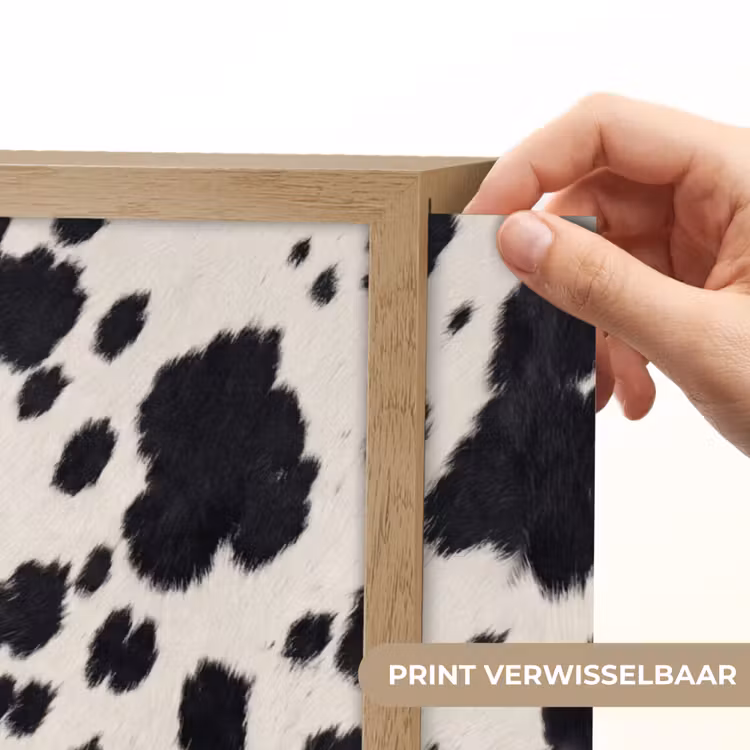 Patroon - Vacht - Zwart - Wit Light Box met batterij (Wandlamp) middel -USP_websiteprintNL