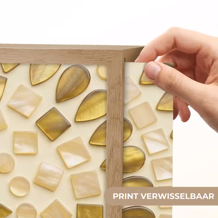 Patroon - Vormen - Mozaïek - Abstract - Goud Light Box met batterij (Wandlamp) middel -USP_websiteprintNL