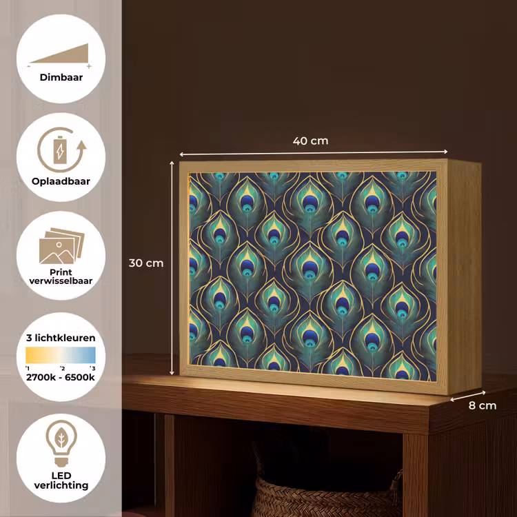 Pauw - Veren - Groen Light Box met batterij (Wandlamp) middel 907 -USP_websiteoverzichtNL