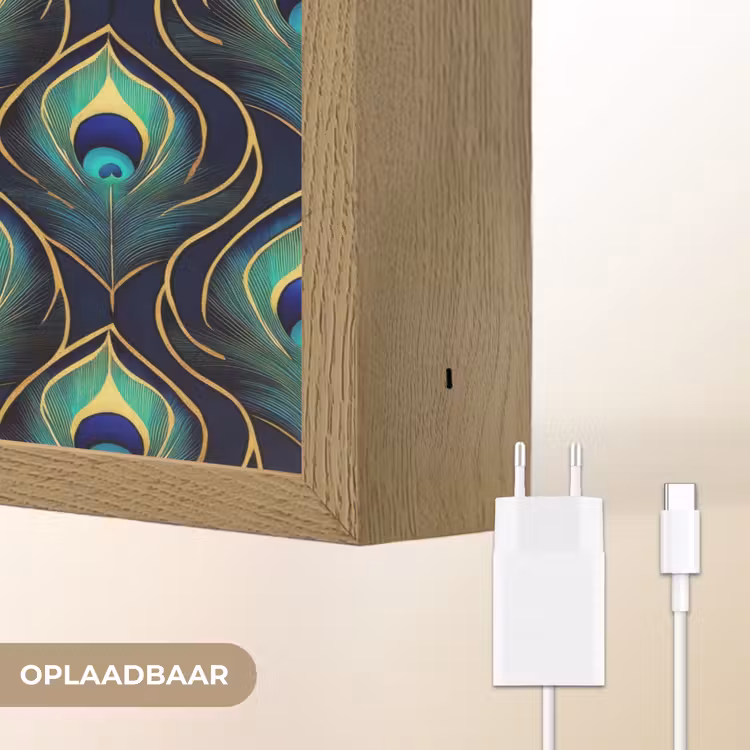 Pauw - Veren - Groen Light Box met batterij (Wandlamp) middel 907 -USP_websiteoplaadbaarNL