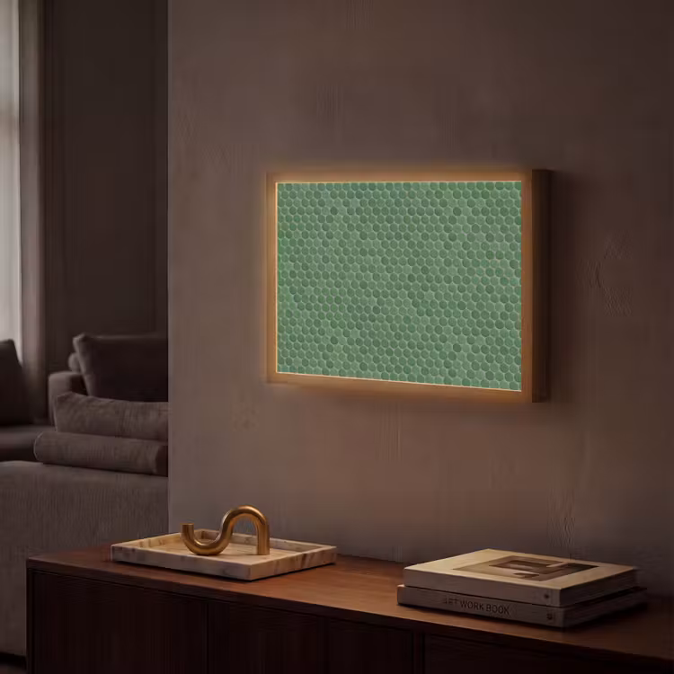 Penny - Mozaïek - Bosgroen - Green Light Box met batterij (Wandlamp) middel 907 -sfeer1