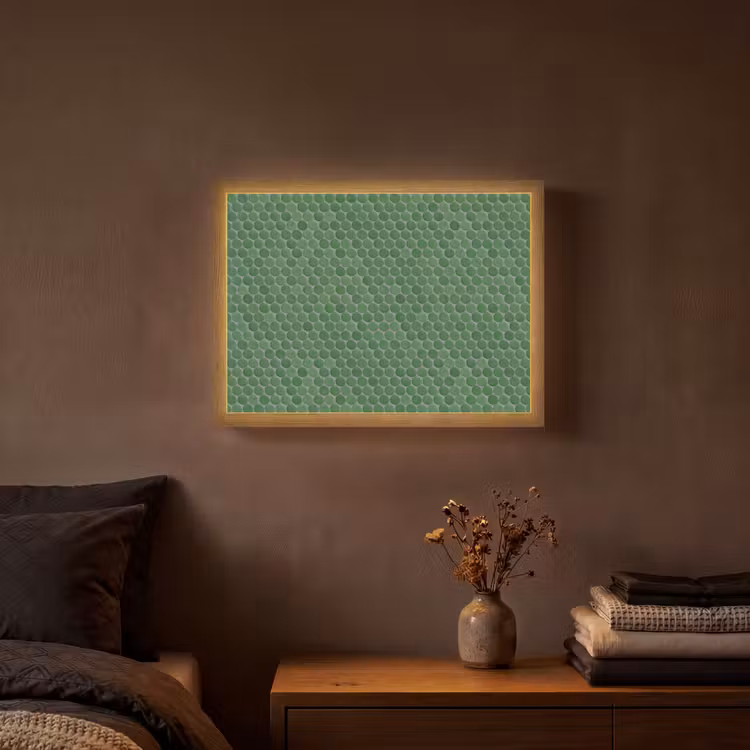 Penny - Mozaïek - Bosgroen - Green Light Box met batterij (Wandlamp) middel 907 -sfeer4