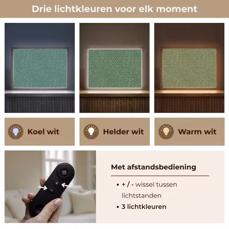 Penny - Mozaïek - Bosgroen - Green Light Box met batterij (Wandlamp) middel 907 -USP_lichtkleurNL
