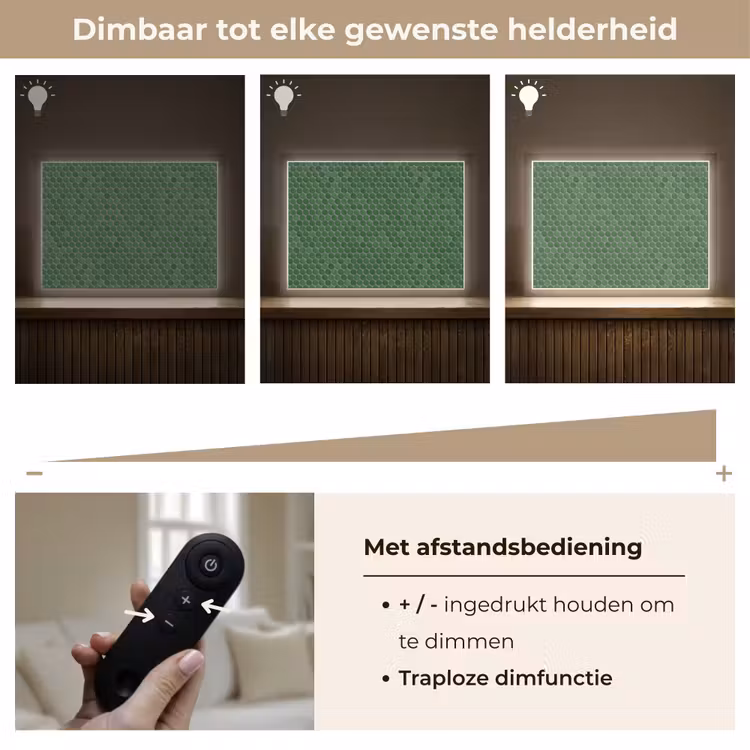 Penny - Mozaïek - Bosgroen - Green Light Box met batterij (Wandlamp) middel 907 -USP_dimbaarNL
