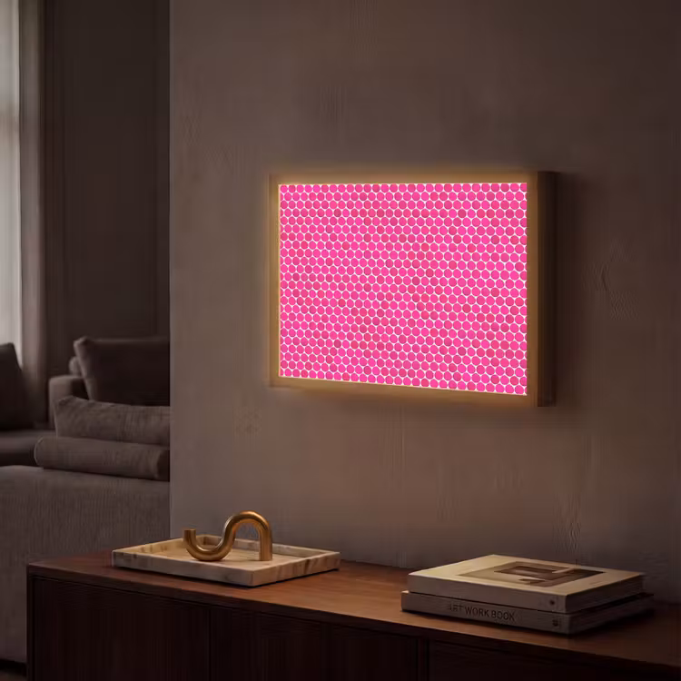Penny - Mozaïek - Felroze Light Box met batterij (Wandlamp) middel 907 -sfeer1