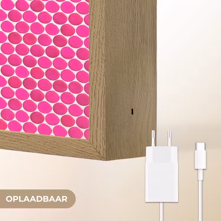 Penny - Mozaïek - Felroze Light Box met batterij (Wandlamp) middel 907 -USP_websiteoplaadbaarNL