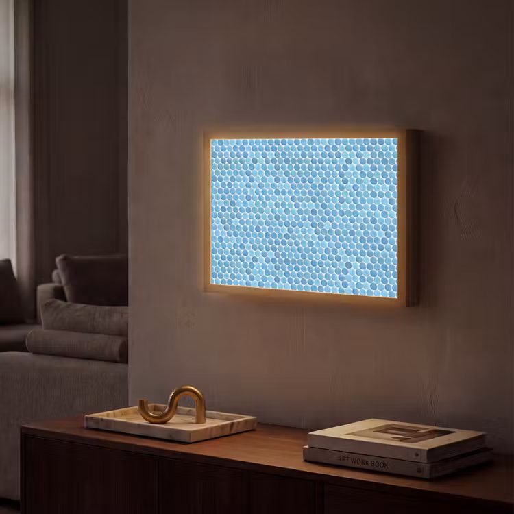 Penny - Mozaïek - Lichtblauw Light Box met batterij (Wandlamp) middel 907 -sfeer1
