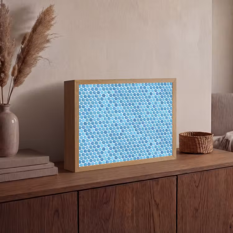 Penny - Mozaïek - Lichtblauw Light Box met batterij (Wandlamp) middel 907 -sfeer2