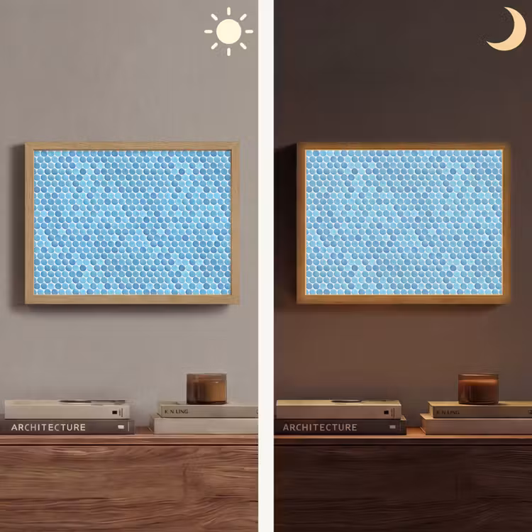 Penny - Mozaïek - Lichtblauw Light Box met batterij (Wandlamp) middel 907 -sfeer3