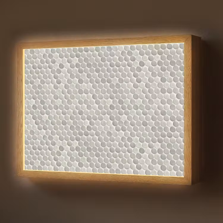 Penny - Mozaïek - Lichtgrijs Light Box met batterij (Wandlamp) middel 907 -z3d_website