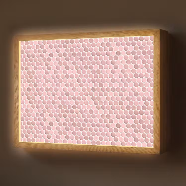 Penny - Mozaïek - Lichtroze Light Box met batterij (Wandlamp) middel 907 -z3d_website