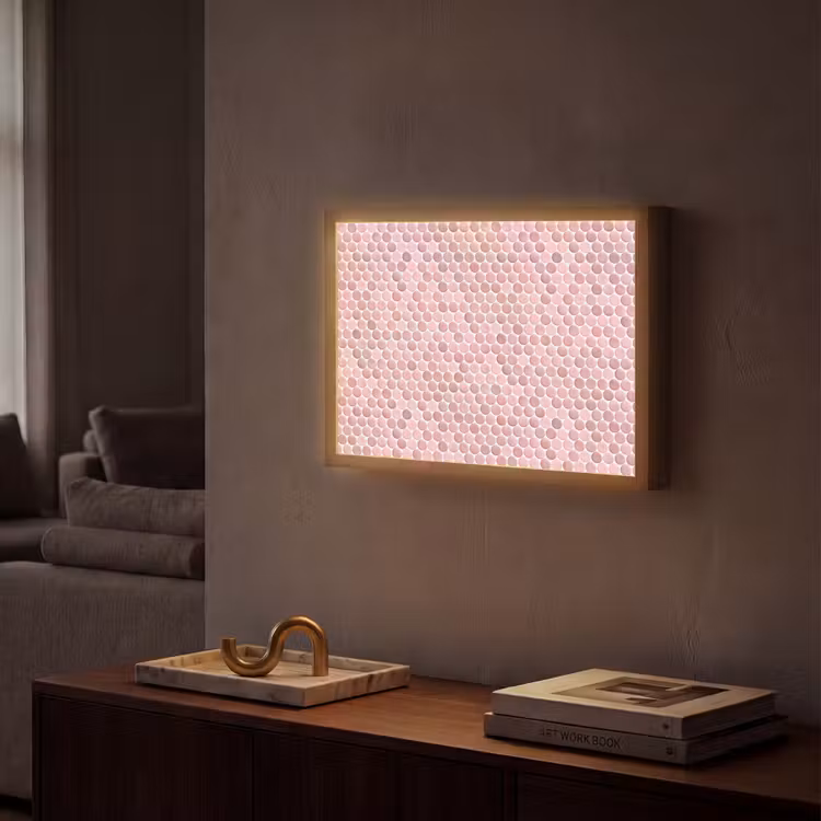 Penny - Mozaïek - Lichtroze Light Box met batterij (Wandlamp) middel 907 -sfeer1